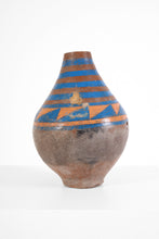 Load image into Gallery viewer, Handmade Shona Vessel with Blue and Orange Detail
