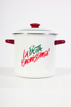 Load image into Gallery viewer, La Pasta Buonissima! Enamelled Pot with Strainer
