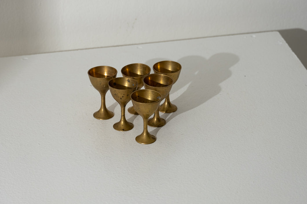 Six Brass Cups