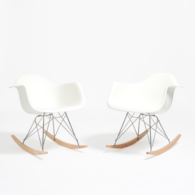 Pair of Eames Plastic Armchairs